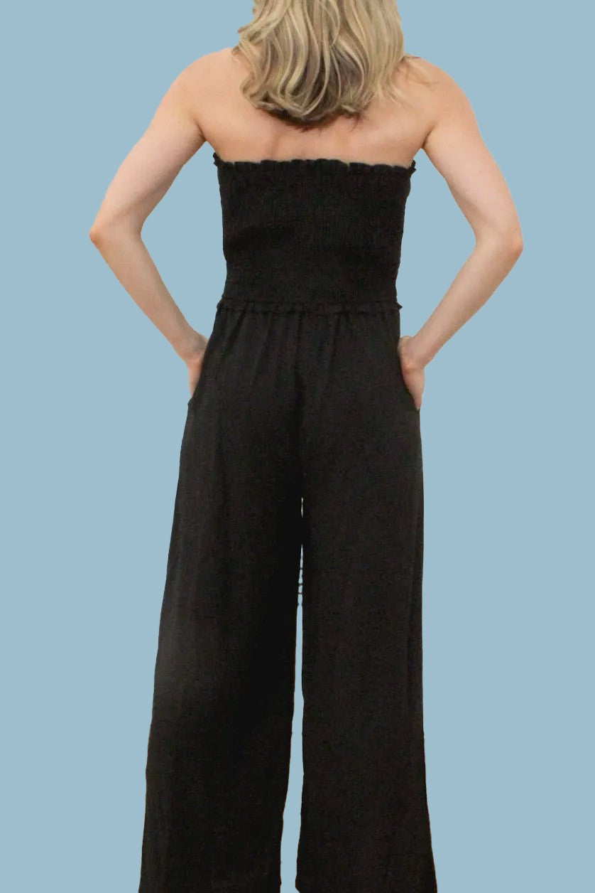 Strapless Smocked Jumpsuit - Premium Jumpsuit from Ida Louise Boutique - Just $58! Shop now at Ida Louise Boutique