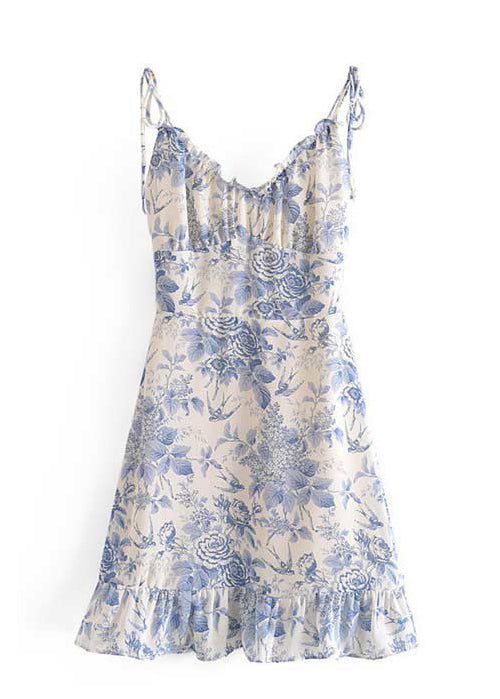Blue Mini Floral Dress