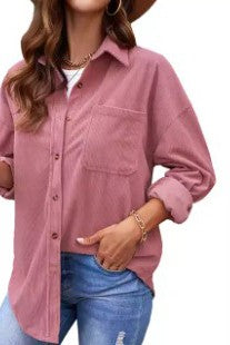 Mauve Button Up  Corduroy Shacket - Premium Apparel & Accessories from Ida Louise Boutique - Just $48! Shop now at Ida Louise Boutique