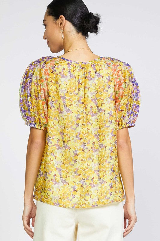 Priss Mulitcolor Floral Tie Front Top - Premium Top from Ida Louise Boutique - Just $20! Shop now at Ida Louise Boutique