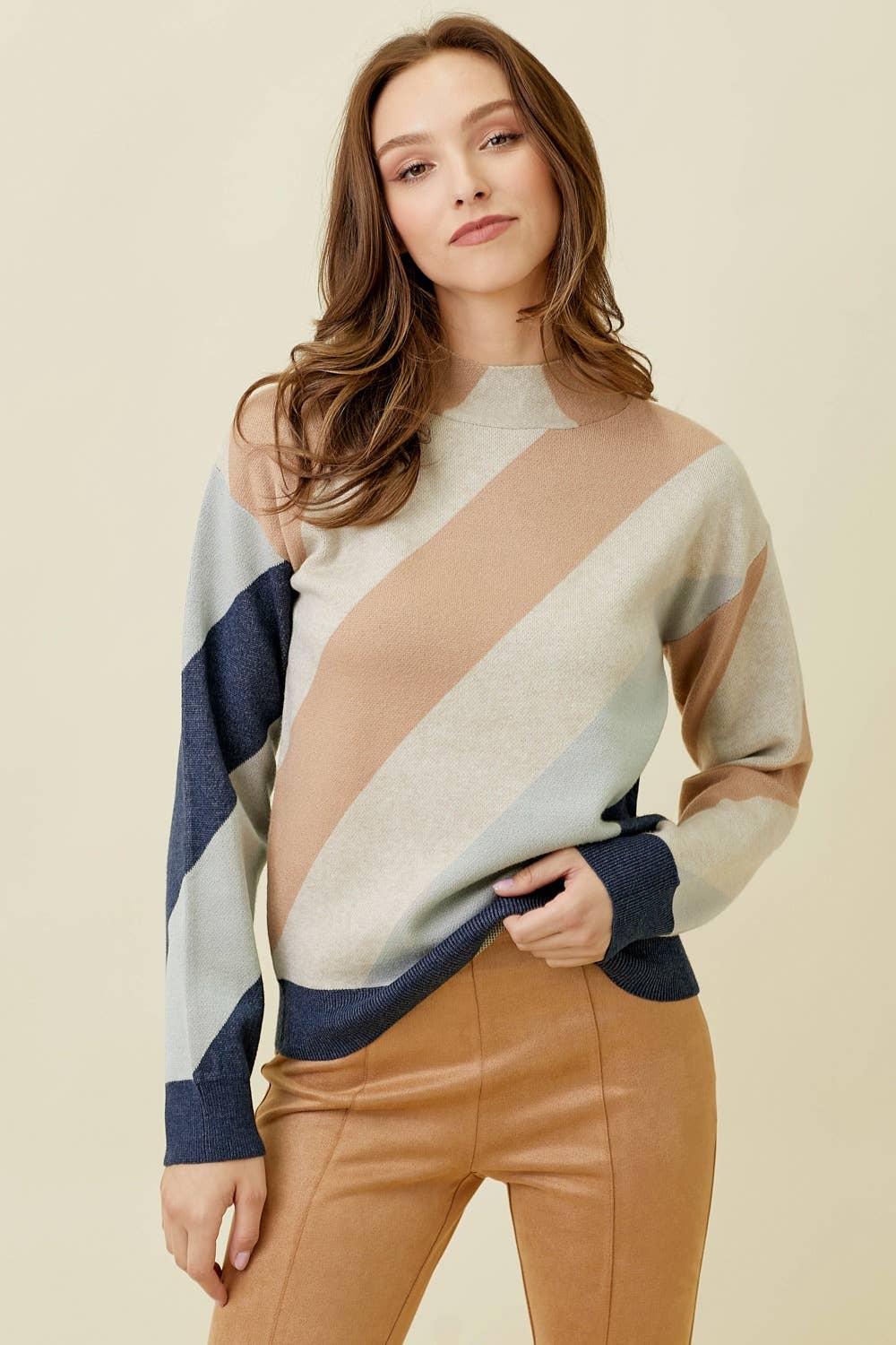 Leno Washed Stripe Sweater - Premium Tops from Mystree - Just $46! Shop now at Ida Louise Boutique