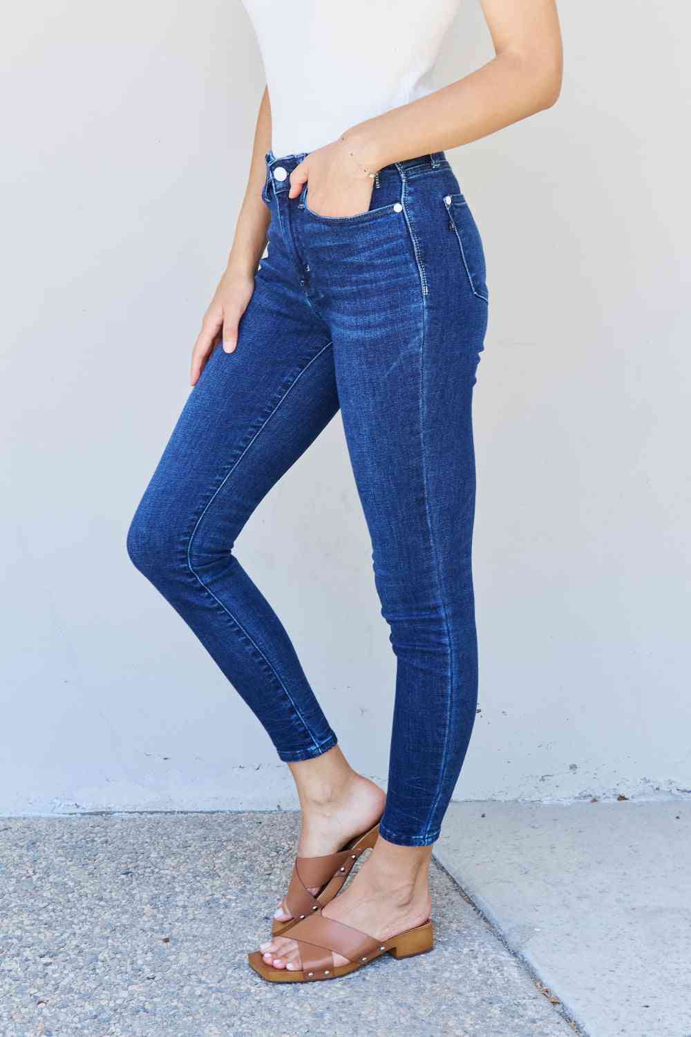 Judy Blue Plus Size Mid Rise Ankle Skinny Jeans - Premium Jeans from Trendsi - Just $68! Shop now at Ida Louise Boutique