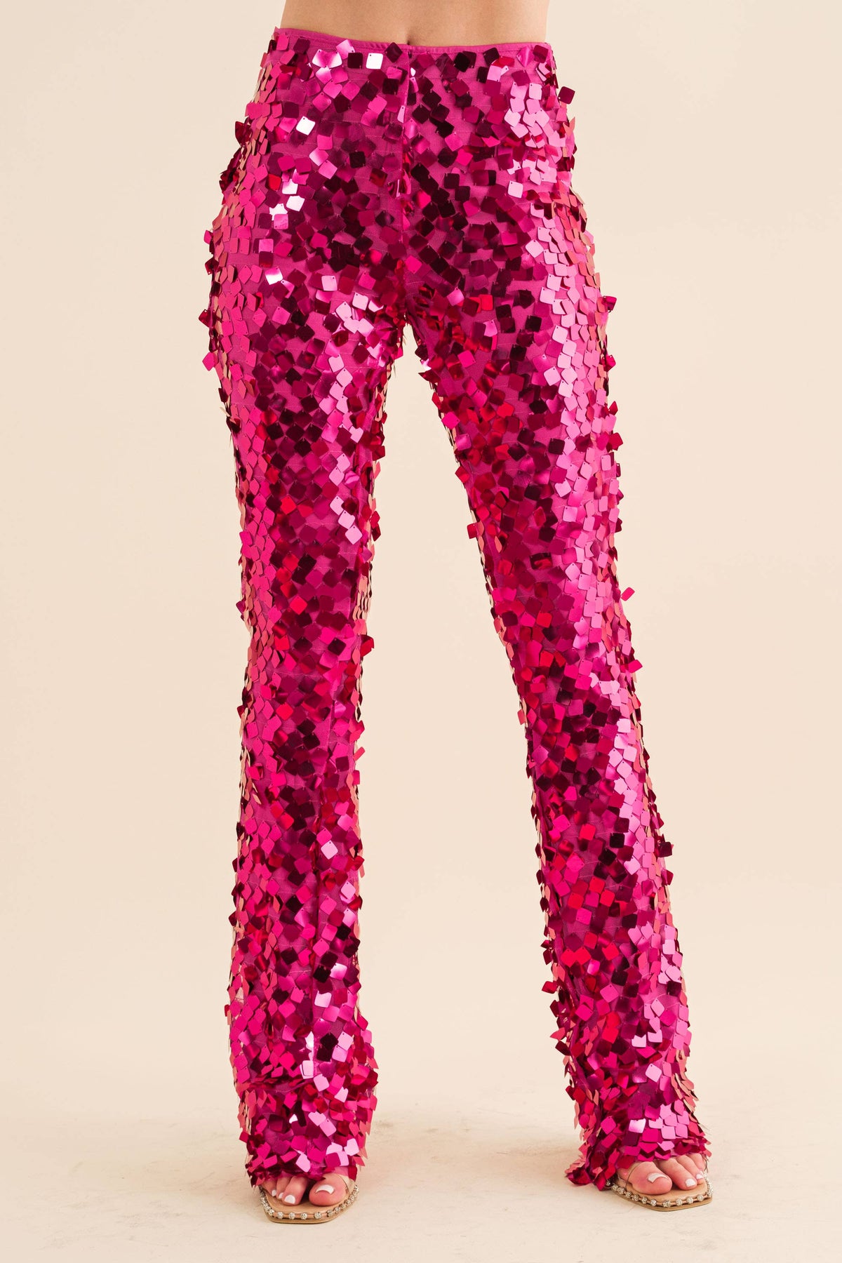 Lynn Mid Rise Square Disc Sequin Pants - Premium Pants from Blue B - Just $62! Shop now at Ida Louise Boutique