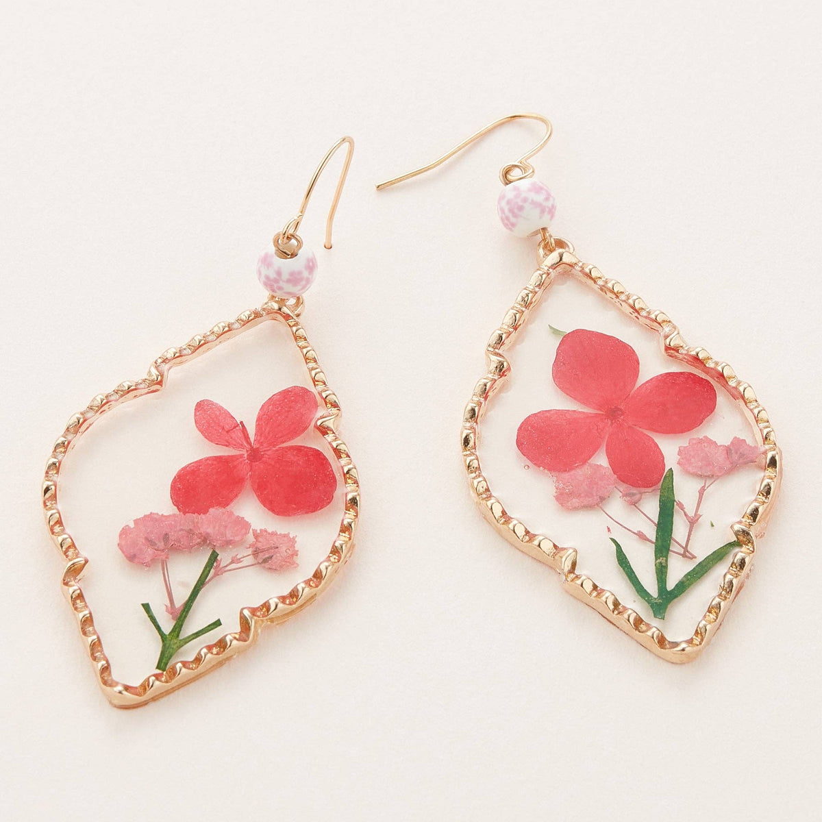 Bold Pressed Flower Ceramic Dangle Earrings - Premium Earrings from FRÉM - Just $12! Shop now at Ida Louise Boutique