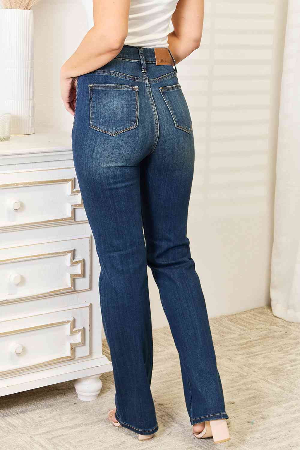 Judy Blue Elastic Waistband Slim Bootcut Jeans - Premium Jeans from Trendsi - Just $64! Shop now at Ida Louise Boutique