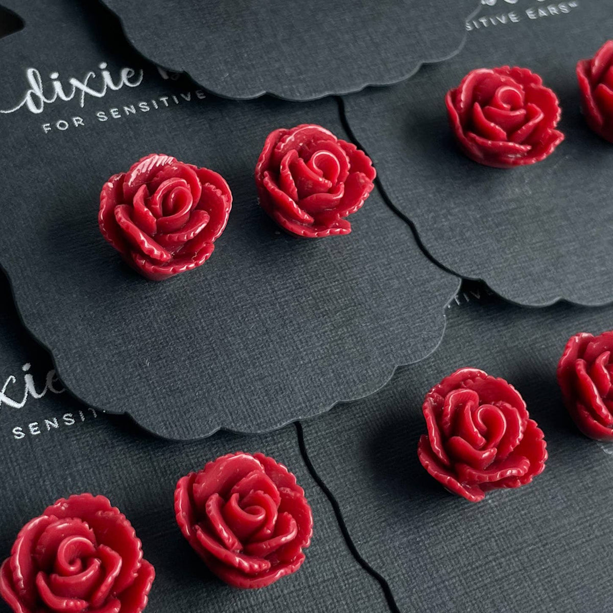 Haute Red Roses - Premium Earrings from Dixie Bliss - Just $12! Shop now at Ida Louise Boutique