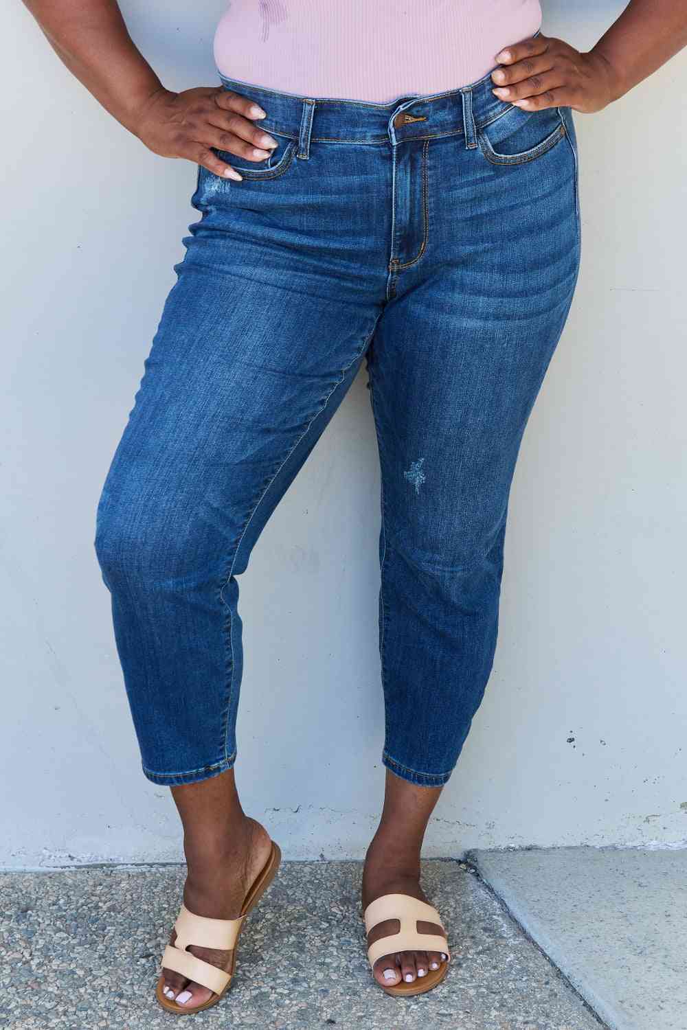 Judy Blue Mid Rise Relax Fit Jeans - Premium Jeans from Trendsi - Just $64! Shop now at Ida Louise Boutique