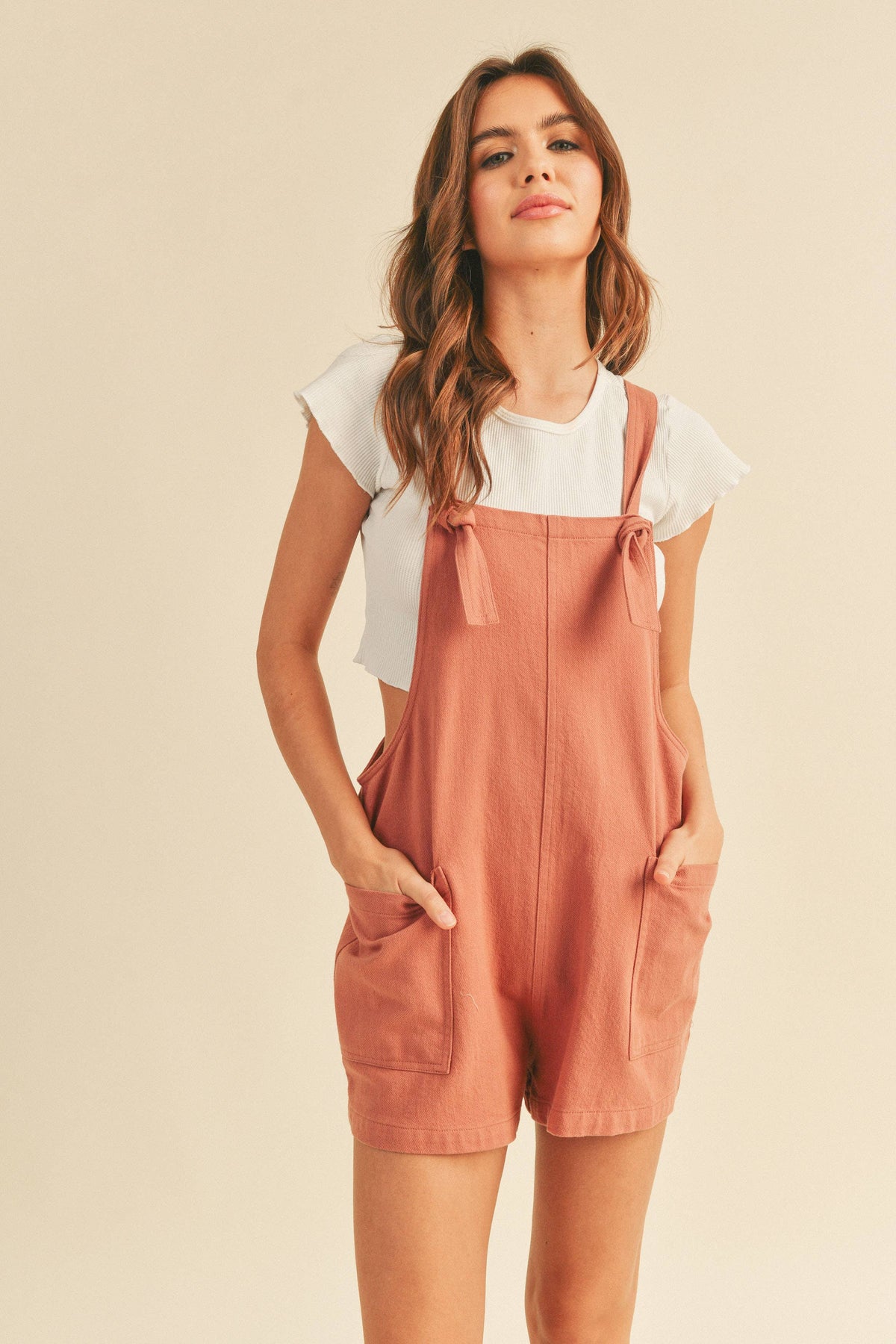 Corron Washed Romper Overalls - Premium Overalls from MIOU MUSE - Just $40! Shop now at Ida Louise Boutique