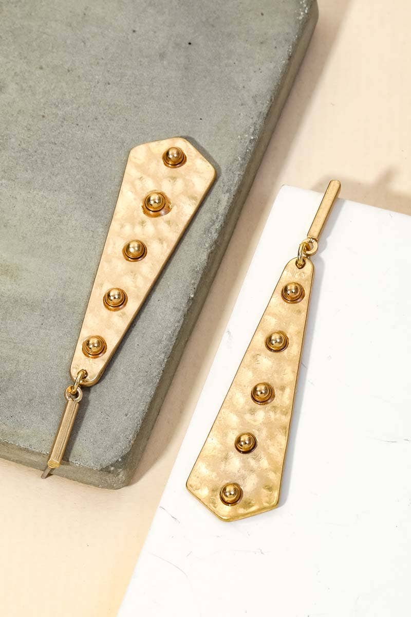 Hammered Elongated Metallic Bar Drop Earrings - Premium Apparel & Accessories from Anarchy Street - Just $15! Shop now at Ida Louise Boutique