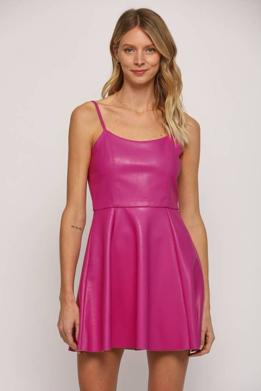 Kendall Faux Pink Leather Dress