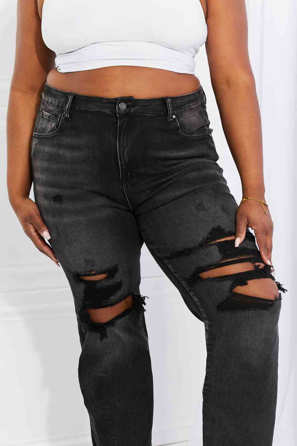RISEN Distressed Loose Fit Jeans - Premium Jeans from Trendsi - Just $65! Shop now at Ida Louise Boutique