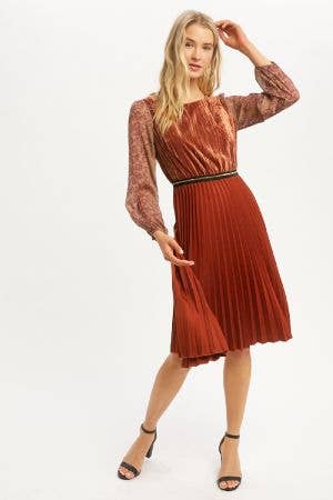 Red Chili Pleated Dress
