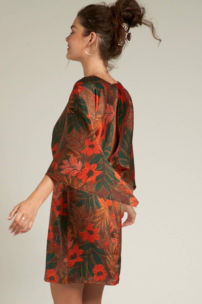 Cape Sleeve Floral Mini Dress - Premium Dresses from En Crème - Just $54! Shop now at Ida Louise Boutique
