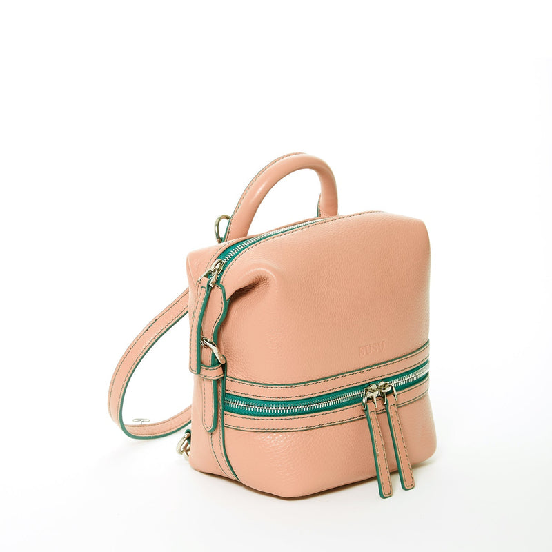 Ashley Small Pink Leather Backpack Purse - Premium clutch from SUSU - Just $295! Shop now at Ida Louise Boutique