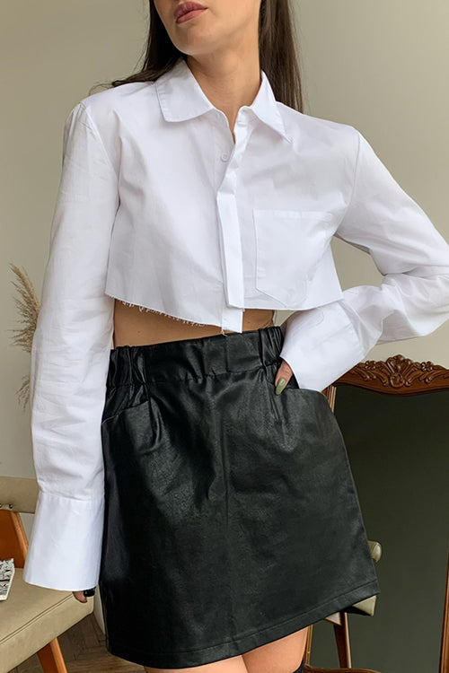 Smoke Crop White Essentials Top - Premium  from Ida Louise Boutique - Just $44! Shop now at Ida Louise Boutique