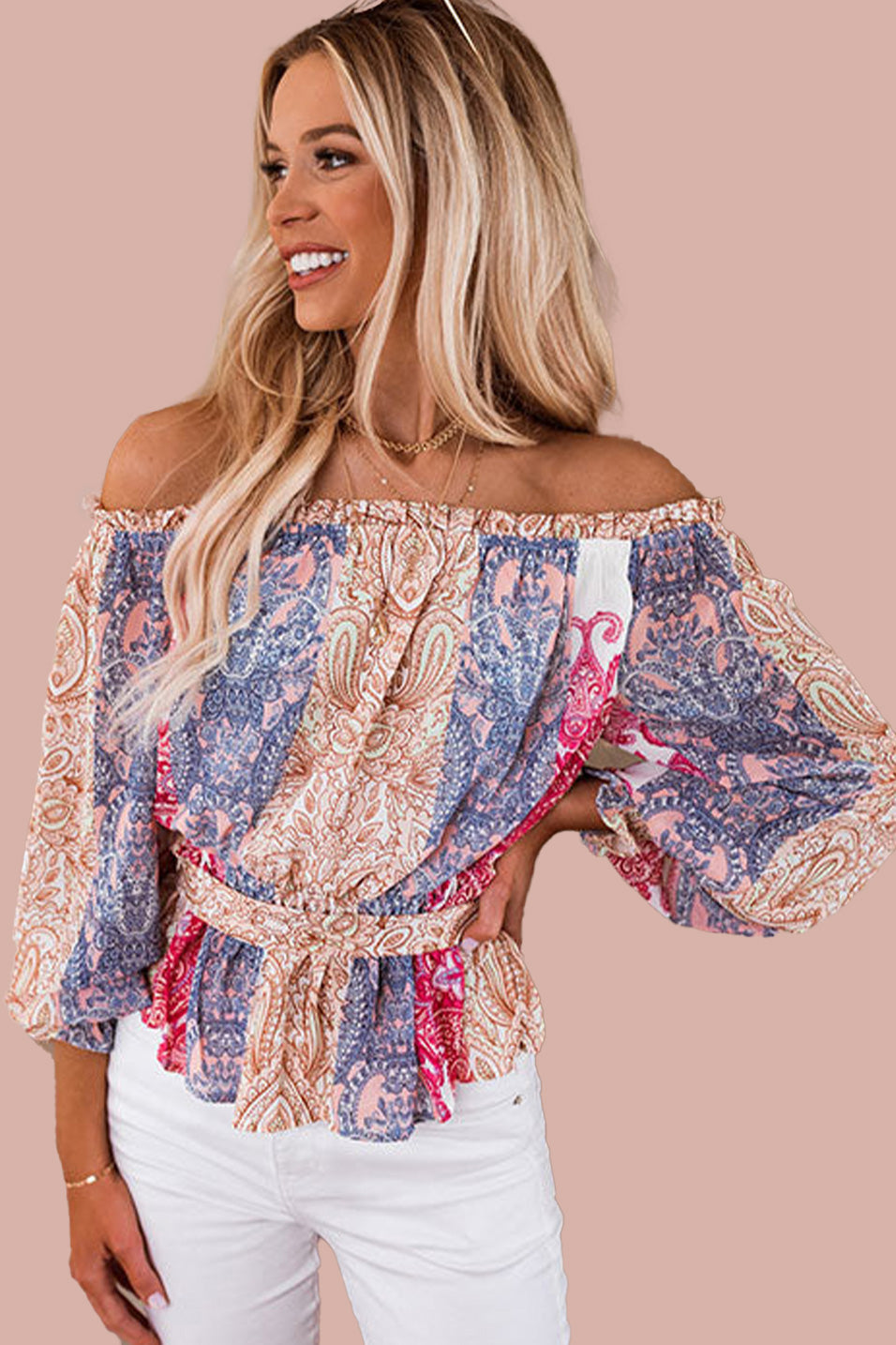 Multicolor Off the Shoulder - Premium  from Ida Louise Boutique - Just $44! Shop now at Ida Louise Boutique