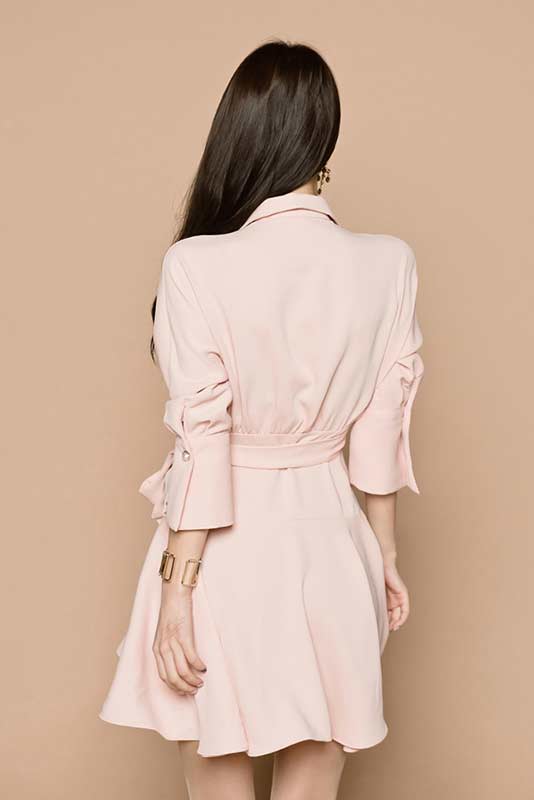Collared Pink Tie Waist Dress - Premium Dress from Ida Louise Boutique - Just $50! Shop now at Ida Louise Boutique