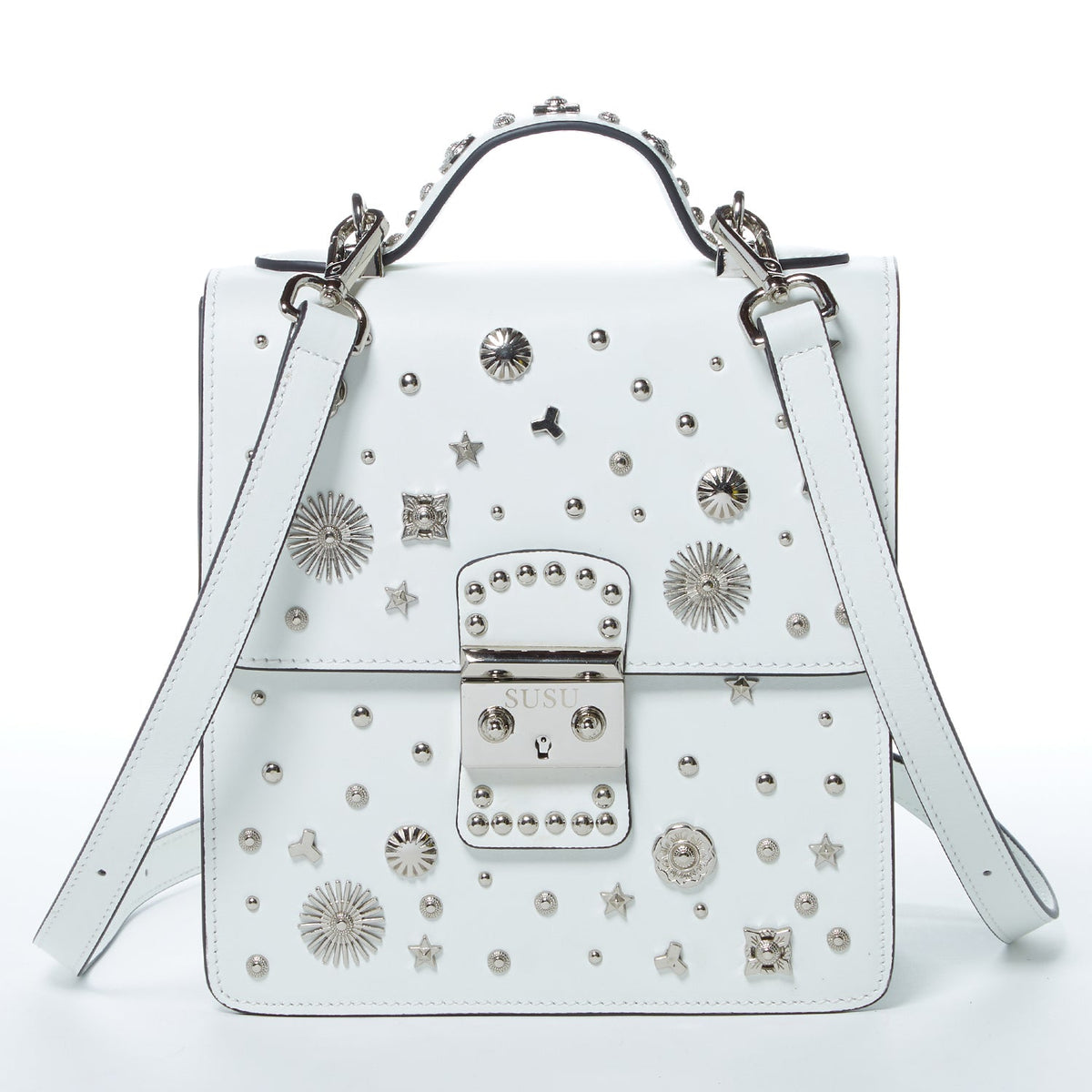 The Hollywood Backpack Leather Purse White - Premium Backpack from SUSU - Just $372! Shop now at Ida Louise Boutique