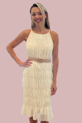 White Tiered Midi Dress - Premium  from Ida Louise Boutique - Just $60! Shop now at Ida Louise Boutique