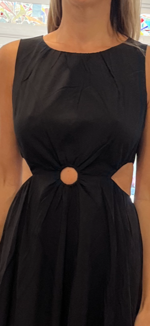 Black Side Cut Out Midi Dress