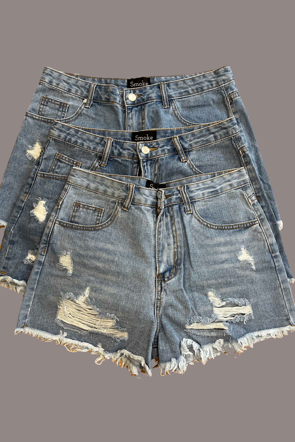 Smoke Jean Shorts - Premium Shorts from Ida Louise Boutique - Just $12! Shop now at Ida Louise Boutique