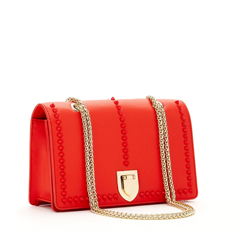 Josie Red Leather Purse with Chain - Premium Handbag from SUSU - Just $295! Shop now at Ida Louise Boutique