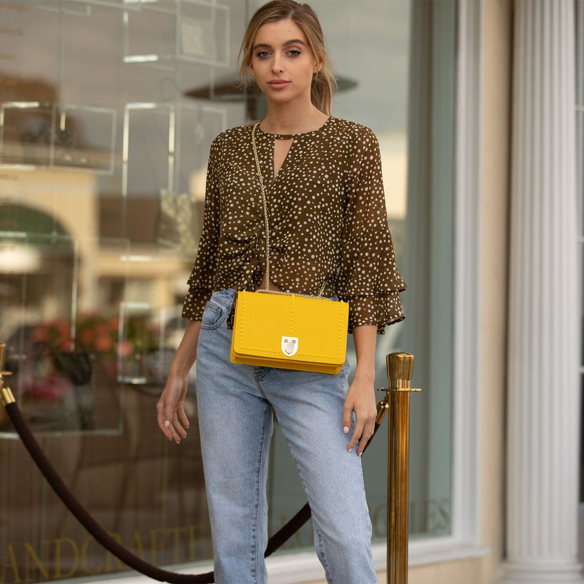 Josie Mustard Yellow Leather Purse - Premium Crossbody from SUSU - Just $295! Shop now at Ida Louise Boutique