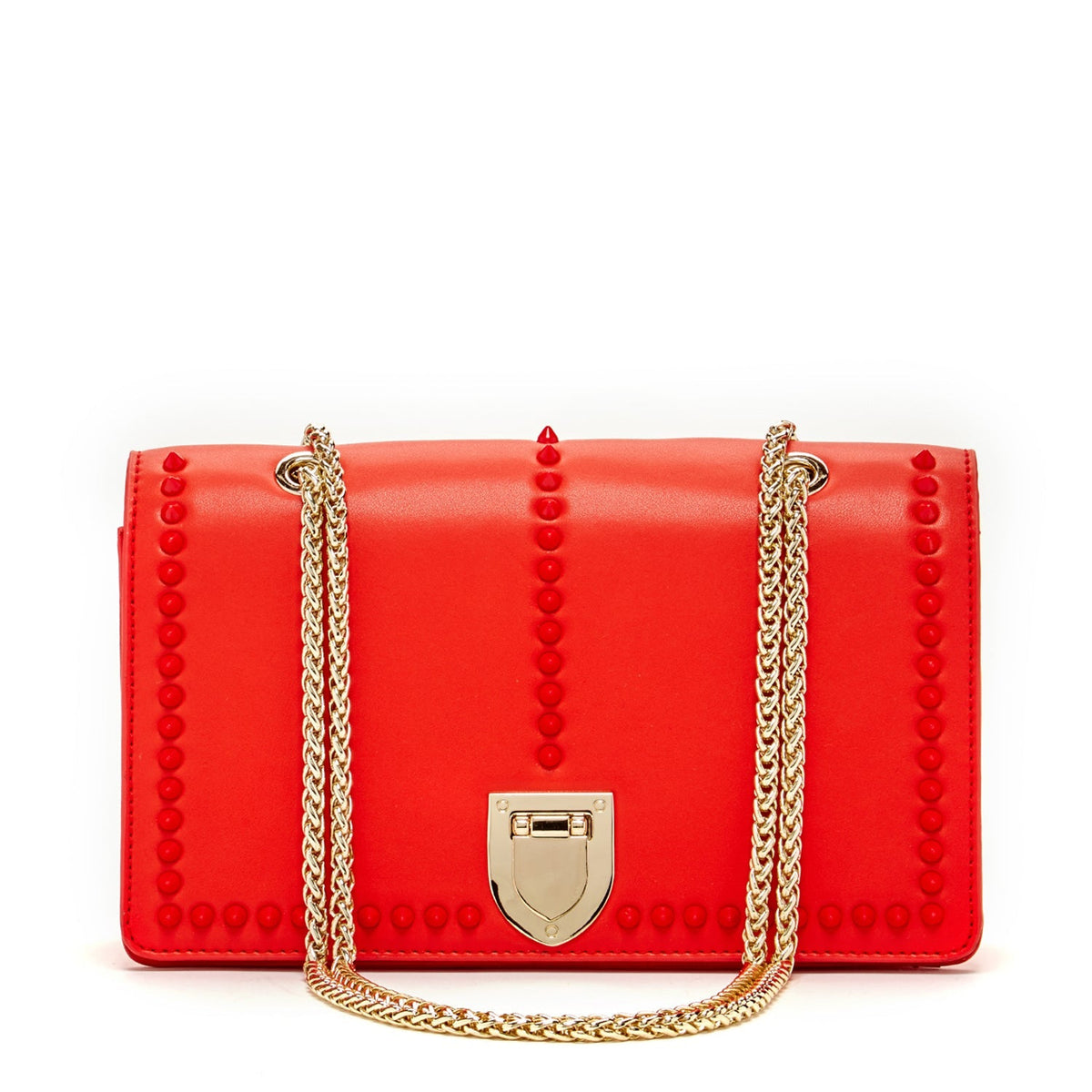 Josie Red Leather Purse with Chain - Premium Handbag from SUSU - Just $295! Shop now at Ida Louise Boutique