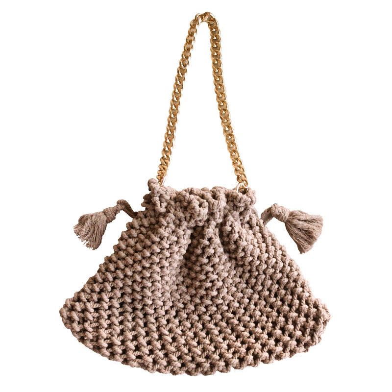 LYON Macrame Tote Bag, in Toasted Beige - Premium tote bag from BrunnaCo - Just $87.50! Shop now at Ida Louise Boutique