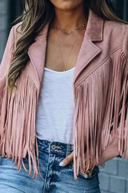 Pink Where You At? Fringe Jacket - Premium Jacket from Ida Louise Boutique - Just $54! Shop now at Ida Louise Boutique