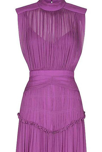 Purple Chiffon Maxi Dress