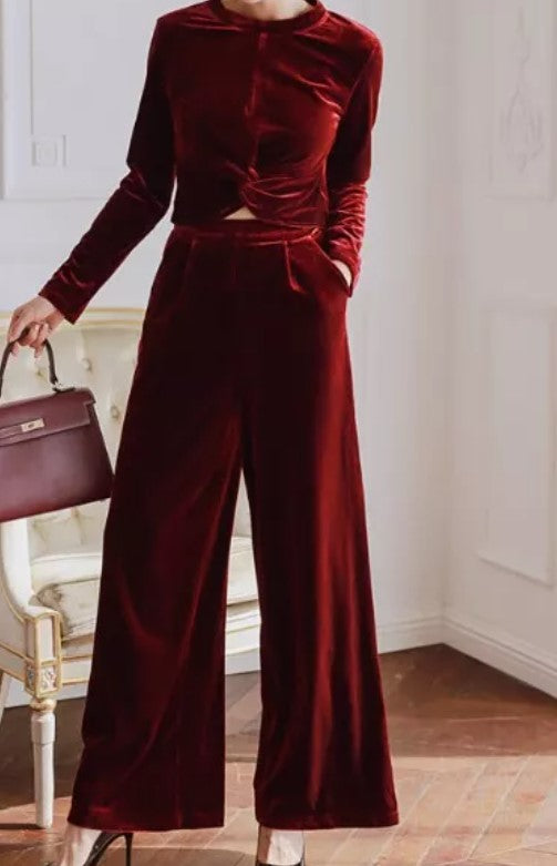Red Velvet Outfit - Premium Apparel & Accessories from Ida Louise Boutique - Just $85! Shop now at Ida Louise Boutique