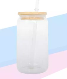 Sublimation Glass Tumblers with Lid & Straw 16 OZ.