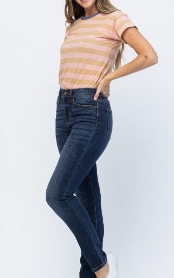 Judy Blue Clean Dark Relaxed Jeans - Premium Jeans from Ida Louise Boutique - Just $64! Shop now at Ida Louise Boutique