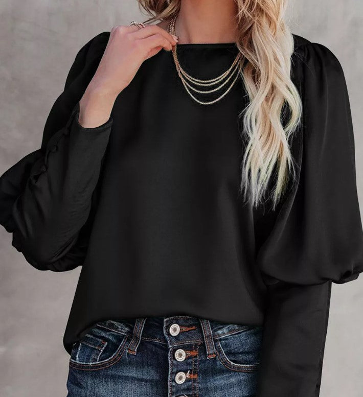 Sale- $30 All Day Satin Top
