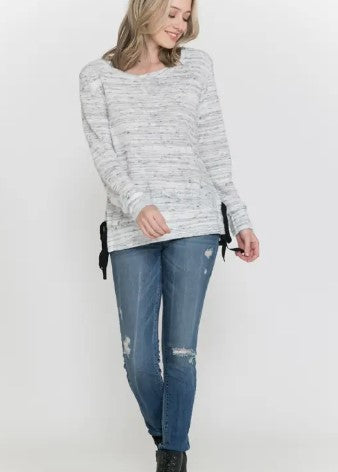 Sale- Valley Grey Two Tone Top - Premium T-Shirt from Ida Louise Boutique - Just $20! Shop now at Ida Louise Boutique