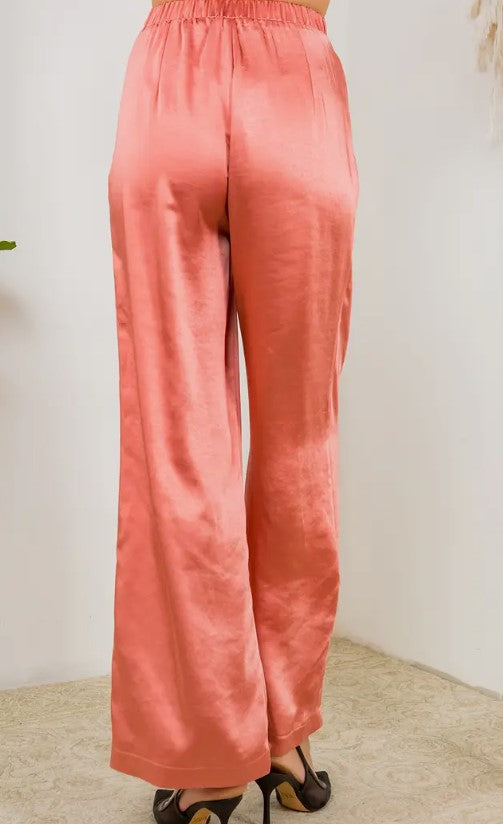 Lisa Satin Wide Leg Pants - Premium Apparel & Accessories from FANCO - Just $60! Shop now at Ida Louise Boutique