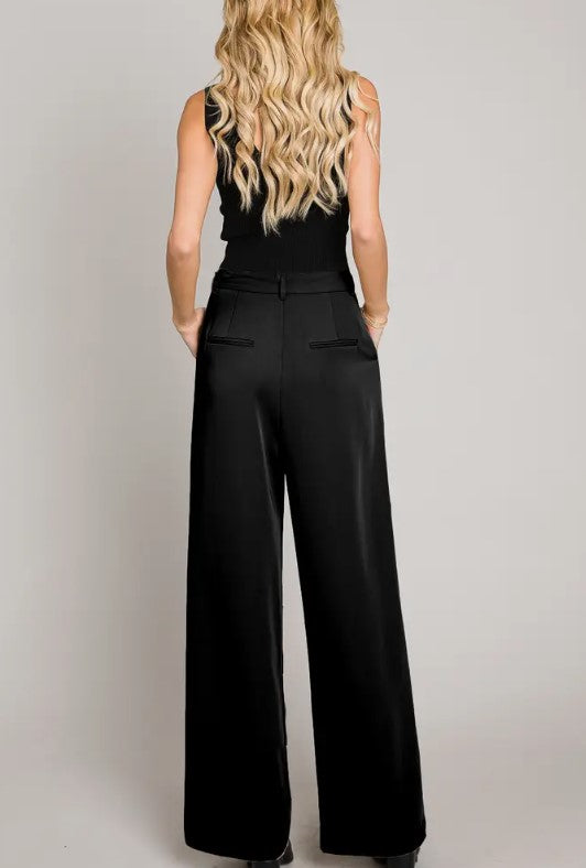 Soft Drapey Twill Wide Leg Pants in Black Or Tan - Premium Apparel & Accessories from Allie Rose - Just $50! Shop now at Ida Louise Boutique