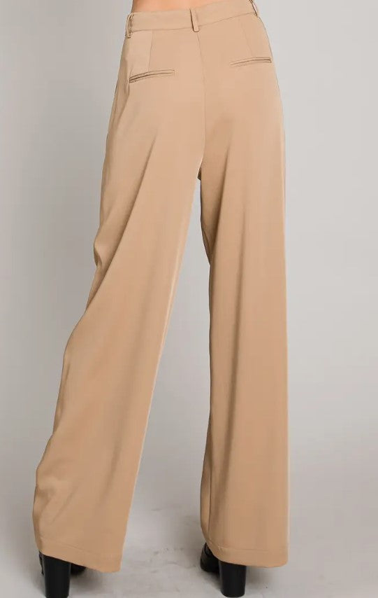 Soft Drapey Twill Wide Leg Pants in Black Or Tan - Premium Apparel & Accessories from Allie Rose - Just $50! Shop now at Ida Louise Boutique