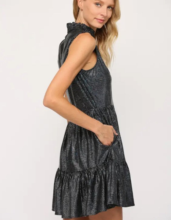 Midnight Holographic Ruffled Dress - Premium Apparel & Accessories from FATE - Just $68! Shop now at Ida Louise Boutique