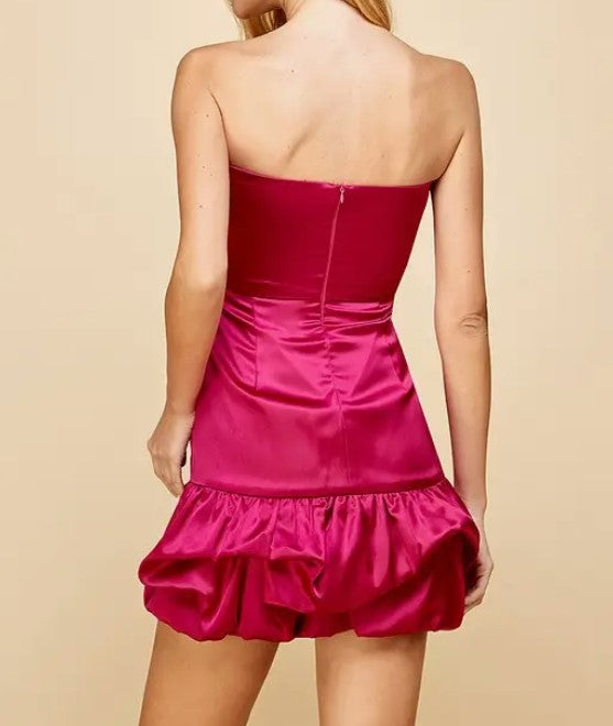 Sale-Maren Satin Strapless Dress - Premium Apparel & Accessories from TCEC - Just $60! Shop now at Ida Louise Boutique