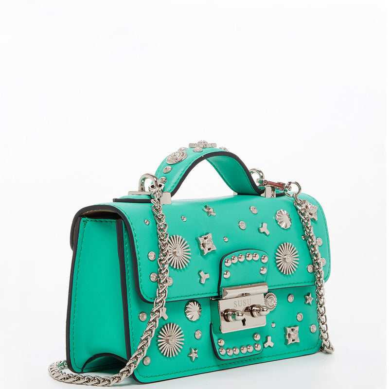 The Hollywood Green Purse with Studs - Premium Handbag from SUSU - Just $295! Shop now at Ida Louise Boutique