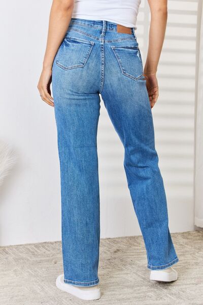 Judy Blue High Waist Distressed Straight Leg Jeans - Premium Jeans from Trendsi - Just $74! Shop now at Ida Louise Boutique