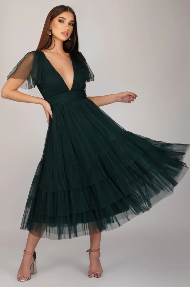 Madison Midi Dress - Emerald Green - Premium Dresses from Lace & Beads - Just $120! Shop now at Ida Louise Boutique