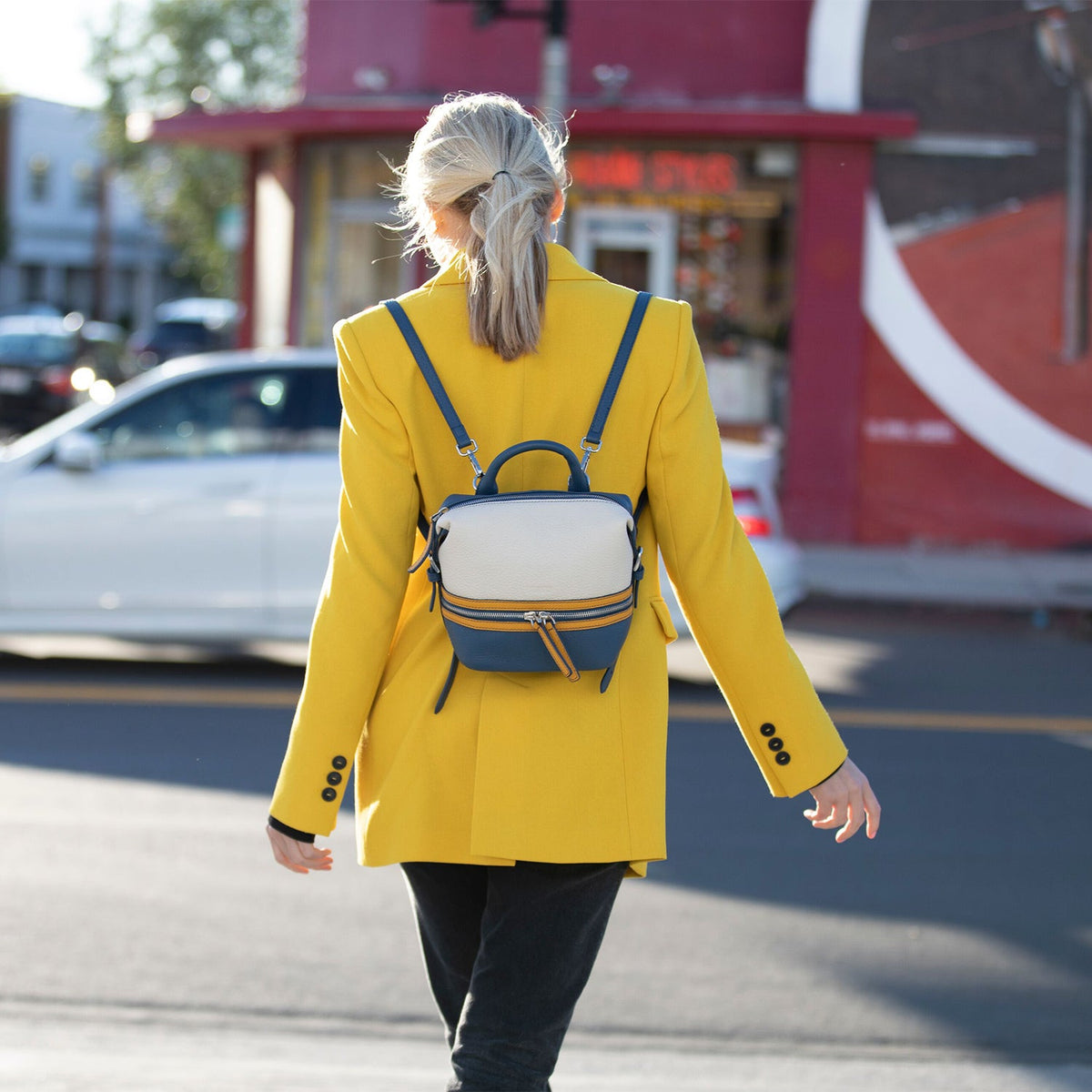 Ashley Small Off White Leather Backpack - Premium Backpack from SUSU - Just $295! Shop now at Ida Louise Boutique