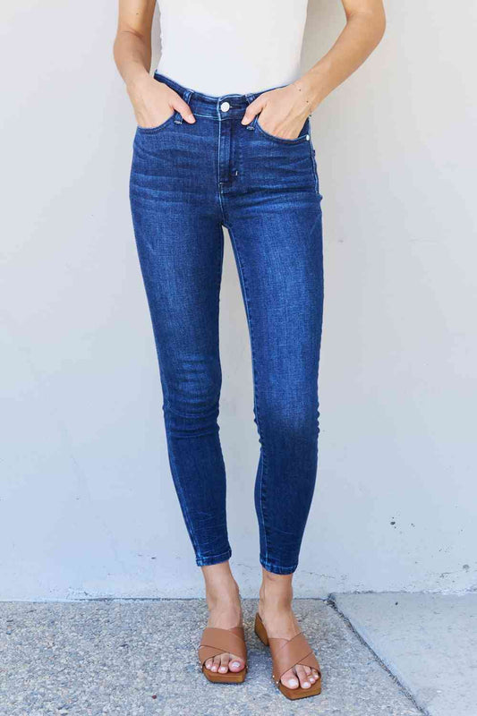 Judy Blue Plus Size Mid Rise Ankle Skinny Jeans
