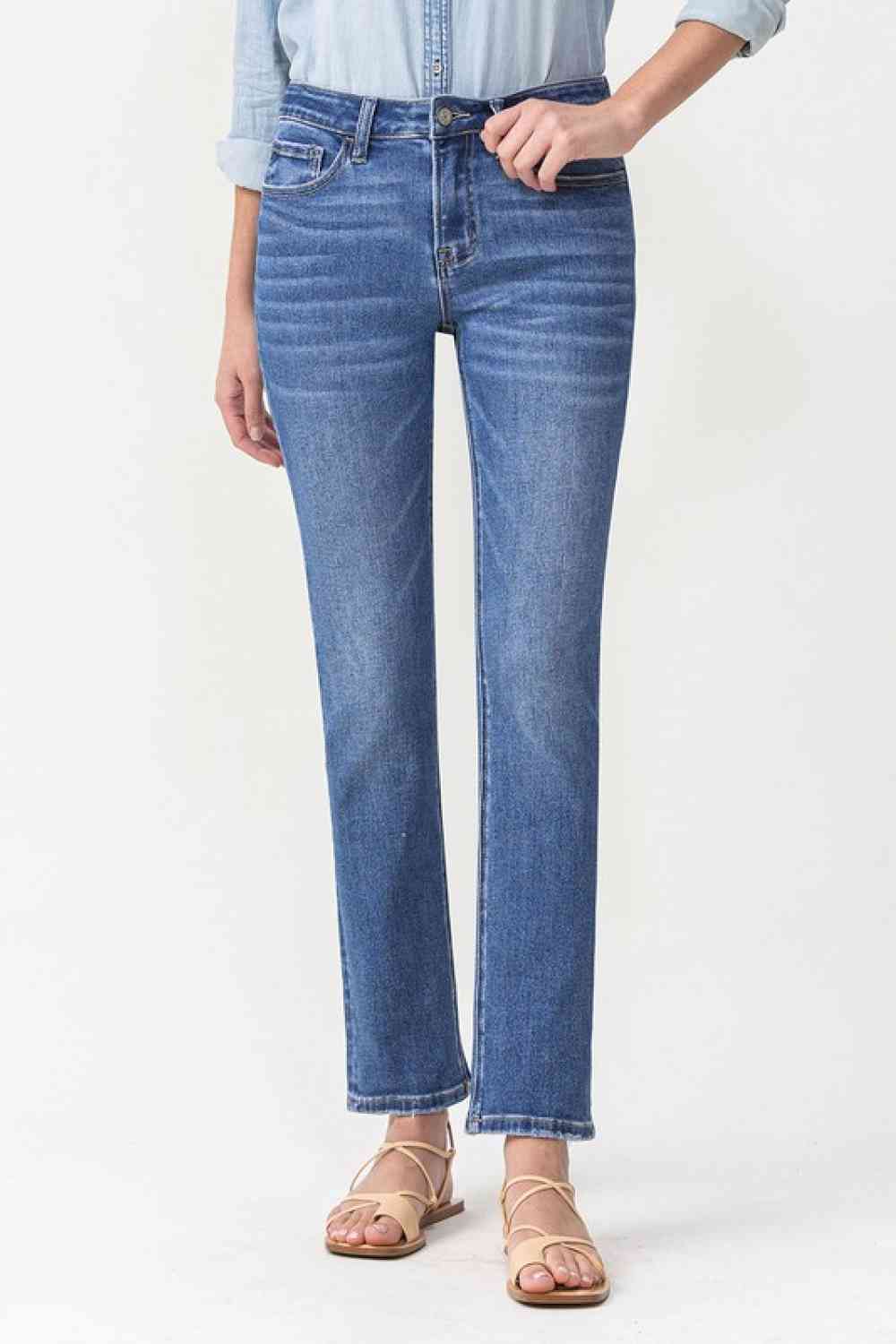 Lovervet Maggie Midrise Slim Ankle Straight Jeans - Premium Apparel & Accessories from Trendsi - Just $70! Shop now at Ida Louise Boutique