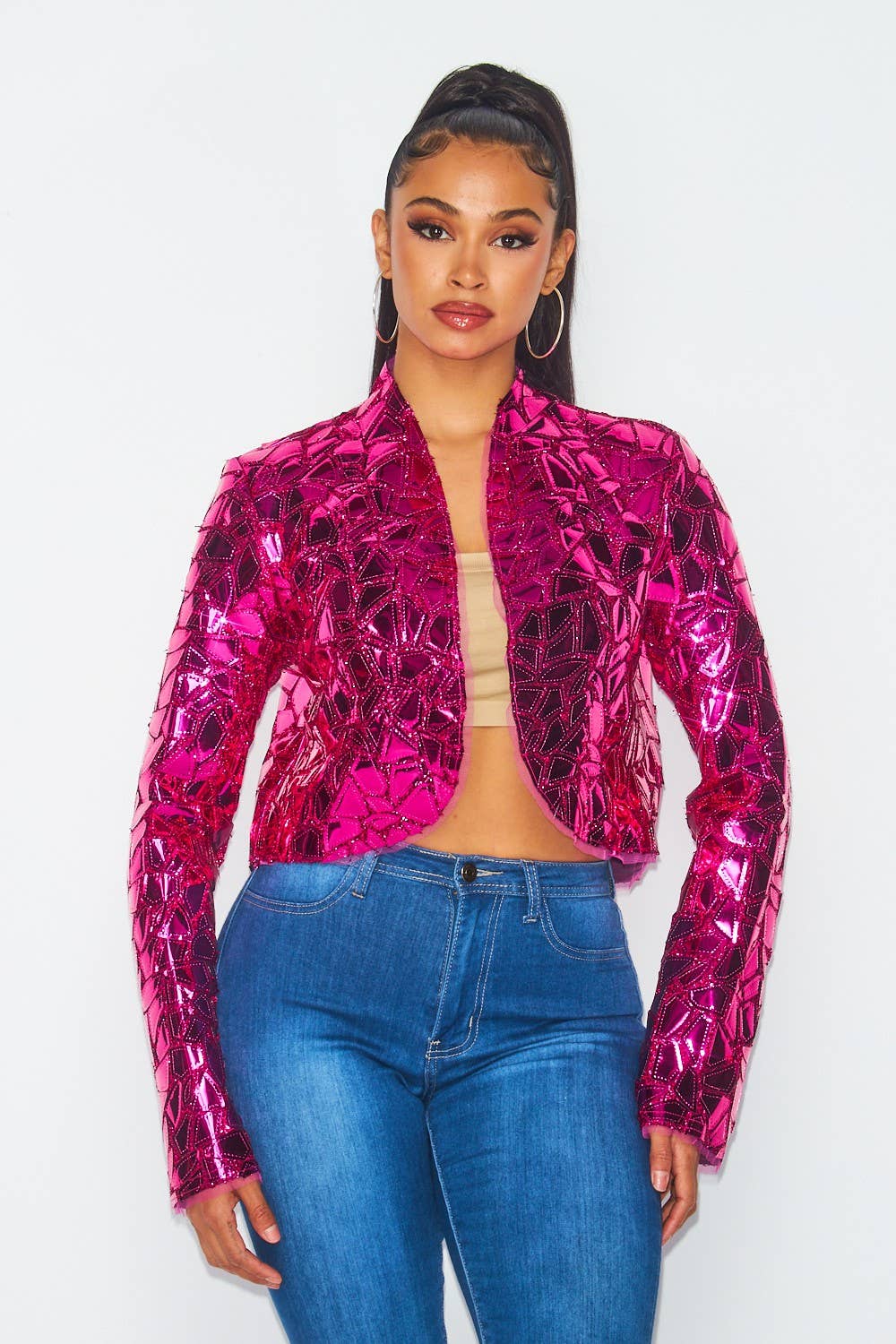 Too Chic For You Shiny Metallic Jacket - Premium Apparel & Accessories from Hot & Delicious - Just $60! Shop now at Ida Louise Boutique