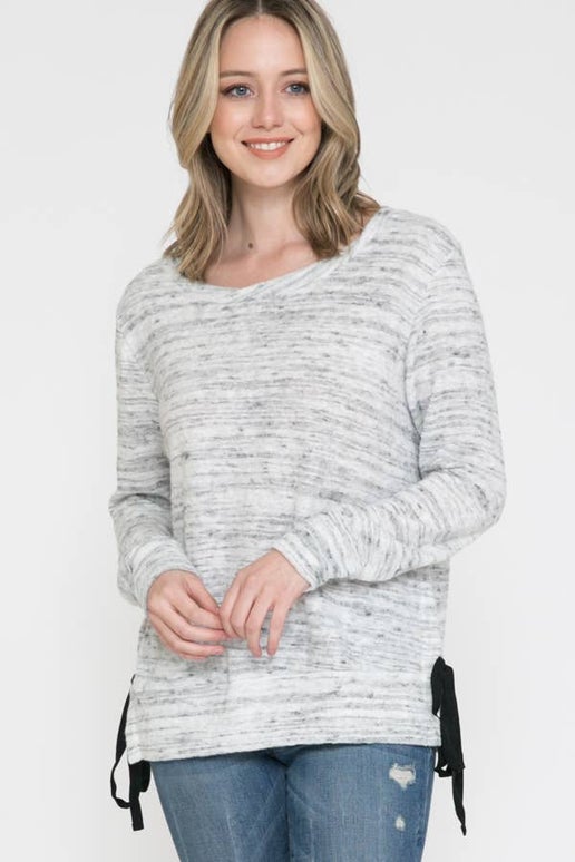Sale- Valley Grey Two Tone Top - Premium T-Shirt from Ida Louise Boutique - Just $20! Shop now at Ida Louise Boutique