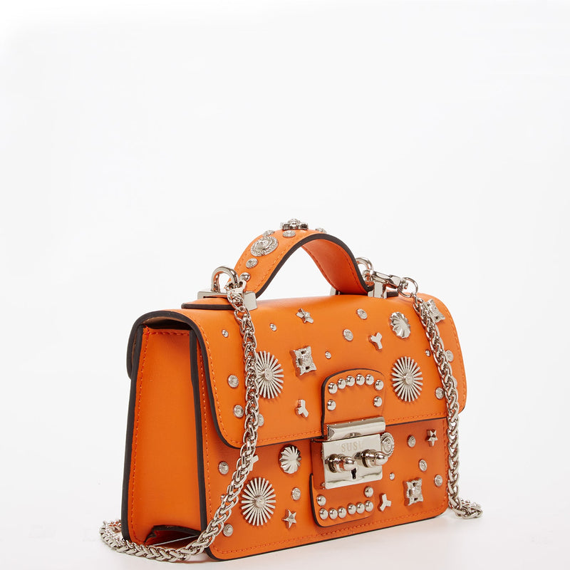 The Hollywood Studded Leather Crossbody Bag Orange - Premium Crossbody from SUSU - Just $295! Shop now at Ida Louise Boutique